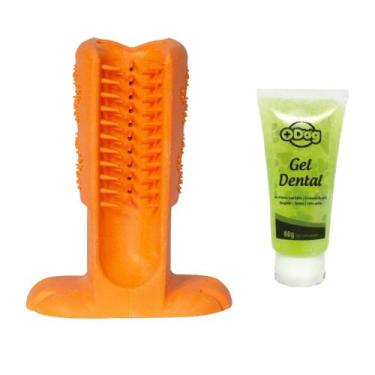 Imagem de Creme Dental Mais Dog Menta + Escova Mordedora