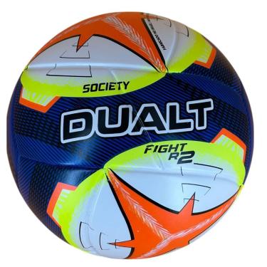 Imagem de Bola de Futebol Society Fight R2 Techfusion para Grama Sintética Azul e Amarelo Dualt