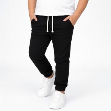Imagem de Calça Jeans Jogger Masculina Infantil Juvenil Menino - Volgue, Preto, 