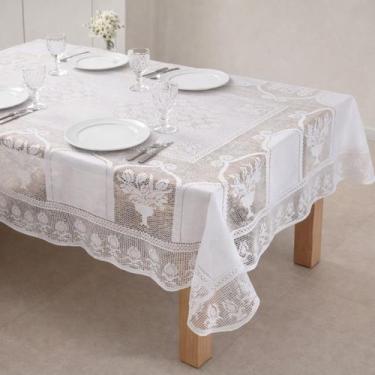 Imagem de Toalha de Mesa Renda Lisa 4 e 6 Lugares sem estampa Cozinha - FOX ENXO