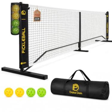 Imagem de DULCE DOM Redes de pickleball portáteis para uso ao ar livre, rede de pickleball de 6,5 m, tamanho regulador USAPA, sistema de rede de jogos de bola de picles com bolsa de transporte para quintais