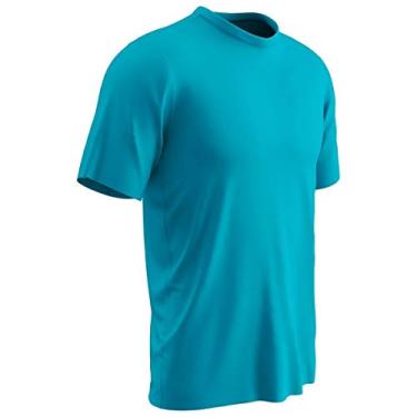 Imagem de CHAMPRO Camiseta de poliéster leve visão, juvenil PP, azul neon