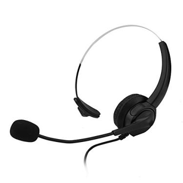 Imagem de Fone de ouvido para telefone, fone de ouvido com cancelamento de ruído de 2,5 mm, fone de ouvido binaural ajustável de uso confortável com suporte para fones de ouvido, rotação de 360° para desktop/telefone fixo