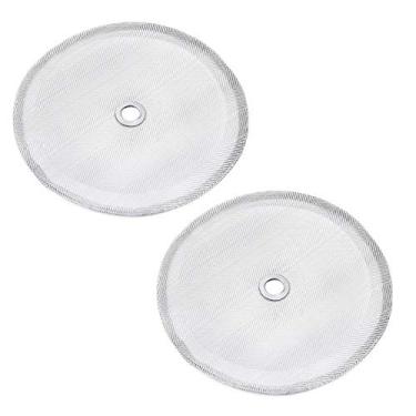 Imagem de 2 Filtros de prensa francesas 86,36 g – Reposição universal de aço inoxidável reutilizável 8 xícaras (1000 ml / 1 litro) malha serve para a maioria das prensas de café com anel central de metal