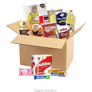 Imagem de Cesta Básica De Alimentos E Higiene Econômica Kit Social