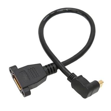 Imagem de EBTOOLS Mini cotovelo DP banhado a ouro macho para Displayport fêmea com cabo adaptador HD travável de furo duplo, suporta QXGA 2560 x 1600 resolução de saída (dobrável)