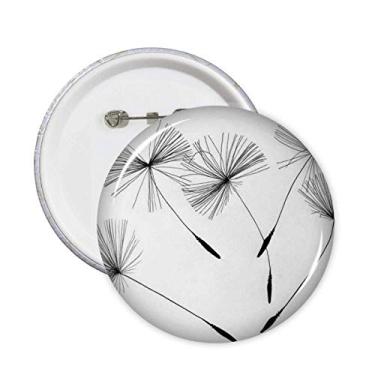 Imagem de Broche de dente de leão preto cinza branco emblema de botão decoração 5 peças