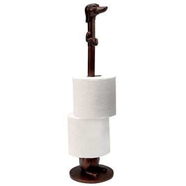 Imagem de Suporte de papel para toalha de papel Dachshund What on Earth, suporte de papel higiênico, acabamento em bronze 40,64 cm - Weiner Dog