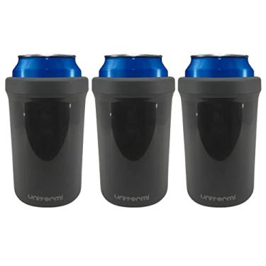 Imagem de Kit 3un Porta Latas Térmico Preto Para Latinha Cerveja Refrigerante 350ml Unitermi