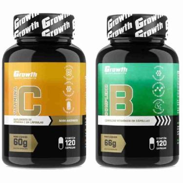 Imagem de Kit Vitamina C 120 Caps + Complexo B 120 Caps Growth Supplements