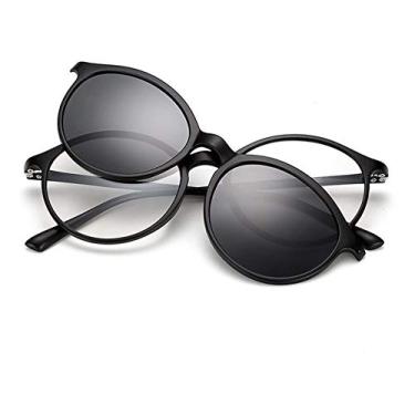 Imagem de Armação De Óculos 2223a + 1 Lente Clip On Polarizada Uv400 (Preto)