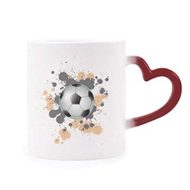 Imagem de Caneca radial de futebol americano, esportiva, sensível ao calor, vermelha, muda de cor