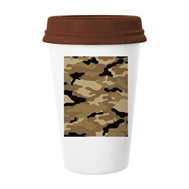 Imagem de Camuflagem Line Art Grain Illustration Pattern Mug Coffee Drinking Glass Cerâmica Cup Lid
