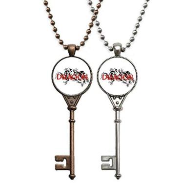 Imagem de OFFbb-USA Colar Myth Animal Dragon East West Key com pingente de joia para decoração de casal