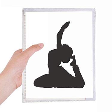 Imagem de Caderno esportivo de arte de dançarino, pavão, ioga, folhas soltas, diário recarregável, papelaria