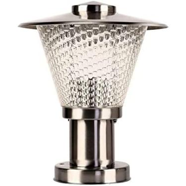 Imagem de IP55 Paisagem À Prova D'água Moderna À Prova De Chuva Poste Ao Ar Livre Poste Lanterna Coluna De Luz Lâmpada Jardim Gramado Luzes Aço Inoxidável Cerca De Metal Grade De Proteção Porta Varanda Pila