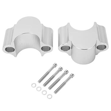 Imagem de Braçadeira de montagem de elevação de guidão, braçadeira de elevação universal de 28 mm para guidão de motocicleta substituição de 30 mm de altura para WR250F 2015-2017 (prata)
