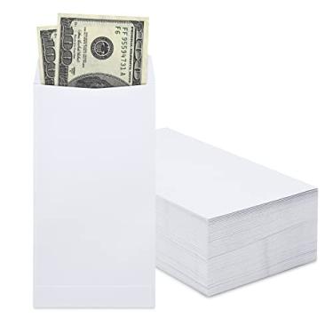 Imagem de Pacote com 200 envelopes de dinheiro de 9,5 x 16,7 cm, adequados para o desafio de economia de dinheiro, 120 g/m² de espessura para dinheiro, orçamento, cheque, moeda, ingressos, joias, itens pequenos e colecionáveis (branco)