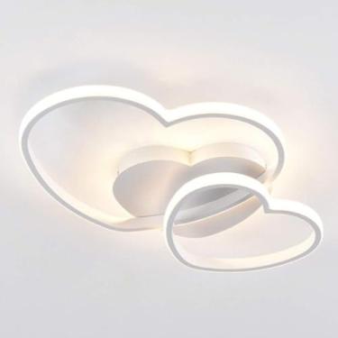 Imagem de Luminária de teto LED moderna para sala de estar Luminária de teto com coração regulável Luz de design acrílico Iluminação para quarto infantil Lustre de decoração de quarto Ø54 * H5,5 cm, b