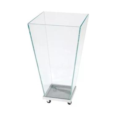 Imagem de Cachepot de vidro 40x30 Trapézio com Rodinhas
