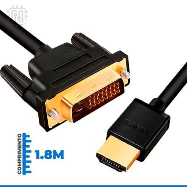 Imagem de Cabo Dvi 24+1 Para Hdmi 1,8 Metros Full Hd Banhado A Ouro - HIT