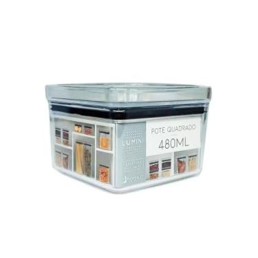 Imagem de Pote Hermético Acrílico Alimento Organizador Quadrado 480ml - PARAMOUN