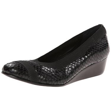 Imagem de Rose Petals Sapato feminino Money Wedge Pump, Estampa de cobra preta, 6.5 WW US