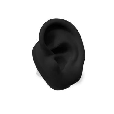 Imagem de Expositor De Jóia Orelha De Silicone - Preta - Base Oval - J&F, Esquer
