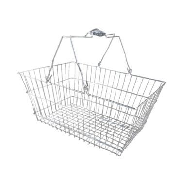 Imagem de WeiLaiKeQi Cesta de compras Cesta de supermercado Cesta de compras versátil Organizador de supermercado com alça para cosméticos Brinquedos Galpão Cozinha, 45cm X 30cm X 21cm