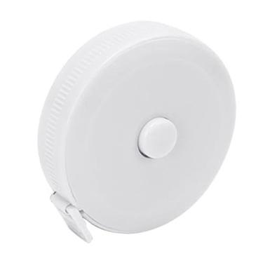 Imagem de ＫＬＫＣＭＳ Régua de pano macio, fita métrica corporal de 60 polegadas, portátil, auto-aperto, fita métrica retrátil, régua retrátil para artesanato de perna, branco