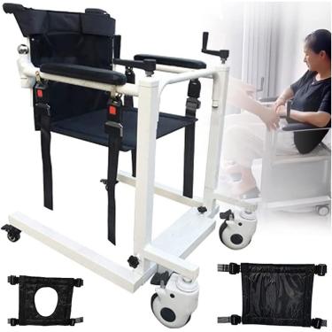 Imagem de Cadeira de rodas elevatória de paciente para casa elevador de carro portátil cabeceira cadeira de transporte de cômoda ajustável em altura e largura cadeira de chuveiro de elevação manual para pessoas