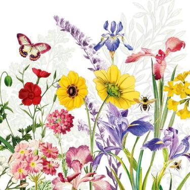 Imagem de Guardanapo para Decoupage 33x33 Borboleta e Flores Imagination C/20 - 