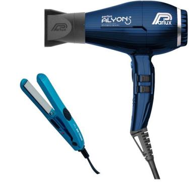 Imagem de Kit - secador parlux alyon night blue 2250w 220v + prancha mq mini tit