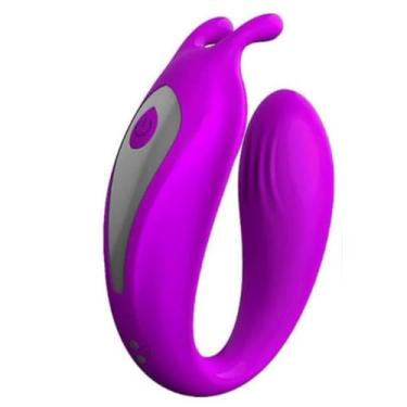 Imagem de Vibrador De Casal Com Controle Remoto 12 Vibrações Vibrador Dupla Estimulação [ROXO]