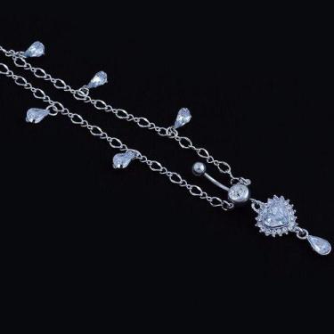 Imagem de Piercing De Umbigo Pendurado Pedra Zirconia Cintinho Cinto - De Castro
