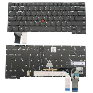 Imagem de BestParts Substituição de teclado de laptop retroiluminado para Lenovo Thinkpad T14s Gen 2, P1 Gen 4 Gen 5, X1 Extreme 4ª geração X1 Extreme Gen 5 US Layout com TrackPoint preto sem moldura