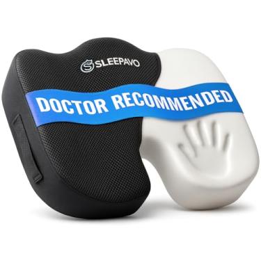 Imagem de Sleepavo Almofada para cadeira de escritório, almofada de assento para alívio da dor no cóccix, almofada de glúteos para dor no cóccix, dor ciática e dor lombar, almofada ortopédica para cadeira para