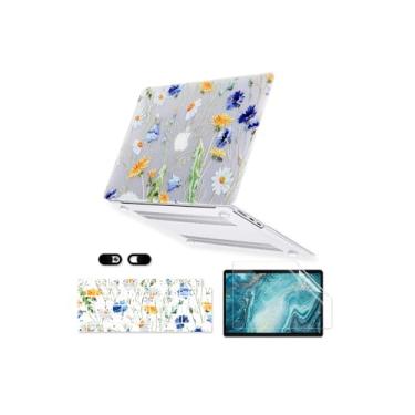 Imagem de iDonzon Capa para MacBook Air 13,6 polegadas 2025 M4 A3240 M3 A3113 M2 A2681 2024 2023 2022 versão com Touch ID, capa rígida de plástico 5 em 1, capa de teclado, protetor de tela e capa para webcam