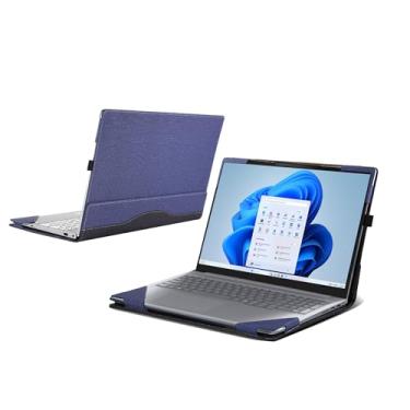 Imagem de Capa de laptop para laptop Lenovo ThinkBook 16 Gen 8 (16 ″ Intel) [não compatível com nenhum outro modelo], capa de bolso interno de couro PU 2 em 1 (azul escuro)
