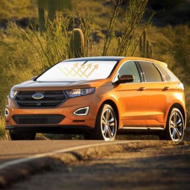 Imagem de Para-brisa para-sol para carro para 2007-2013 2014 Ford Edge acessórios capa de viseira de para-brisa para borda protetor de janela frontal bloco de calor raios UV mantém o refrigerador do carro