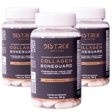 Imagem de Suplemento Completo Ossos e Articulações BoneGuard - D3 2000 UI K2 Colágeno Tipo II MSM Curcumina Cálcio Magnésio - Distrix Kit 180 Cápsulas