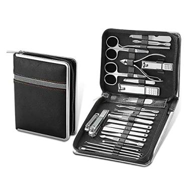 Imagem de Conjunto de manicure premium com 26 peças - Kit de pedicure em aço inoxidável com cortador de unhas, alicate de cutícula e ferramentas para cuidados com os pés | Solução completa para cuidados pessoai