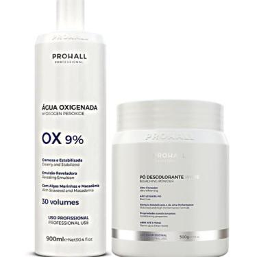 Imagem de Kit Prohall Pó Descolorante White Clareia Volumes Emulsão Pexórido Agu