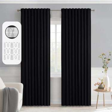 Imagem de Cortinas Blackout MIULEE Black 198cm de comprimento, conjunto de 2 pai