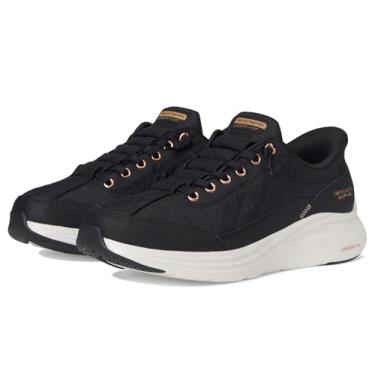 Imagem de Skechers Tênis feminino de espuma de contorno confortável Golden Hour Hands Free Slip-ins, Preto, ouro rosa, 42