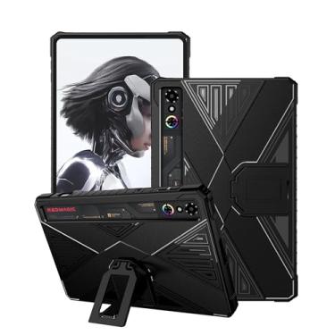 Imagem de Capa para tablet gamer RedMAGIC Astra 23 cm, capa FJIASTB flexível de TPU com suporte para tablet ZTE Nubia RedMagic Gaming Pad 3 Pro, à prova de choque (preto)