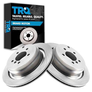 Imagem de TRQ Par de rotores de freio a disco traseiro LH e lado direito para Land Rover Range Rover