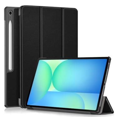 Imagem de USTIYA Capa para Samsung Galaxy Tab S10 FE+ FE Plus SM-X620/X626 13 polegadas, Couro Protector, Feita de PC + PU, com Função de Acordar/Aativar (Preta)