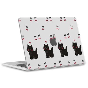 Imagem de OFQKOAKS Capa para laptop compatível com MacBook Pro de 13 polegadas M2 2025, 2024-2016, A2338, M1, A2251, A2289, A2159, A1989, A1708, A1706, Cat Cherry, capa fofa para laptop MacBook Pro de 13,3