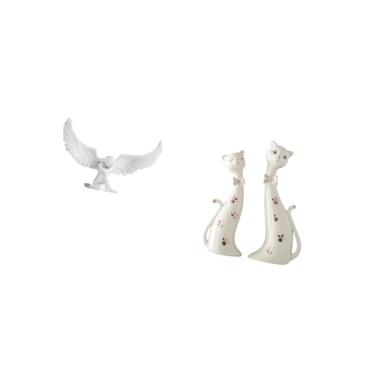 Imagem de Fenteer Estátua de Gato Anjo, Estatueta de Resina, Artesanato, Decoração, Ornamento, Escultura para Escritório, Inauguração de Casa, Estante, Corredor, Mesa D